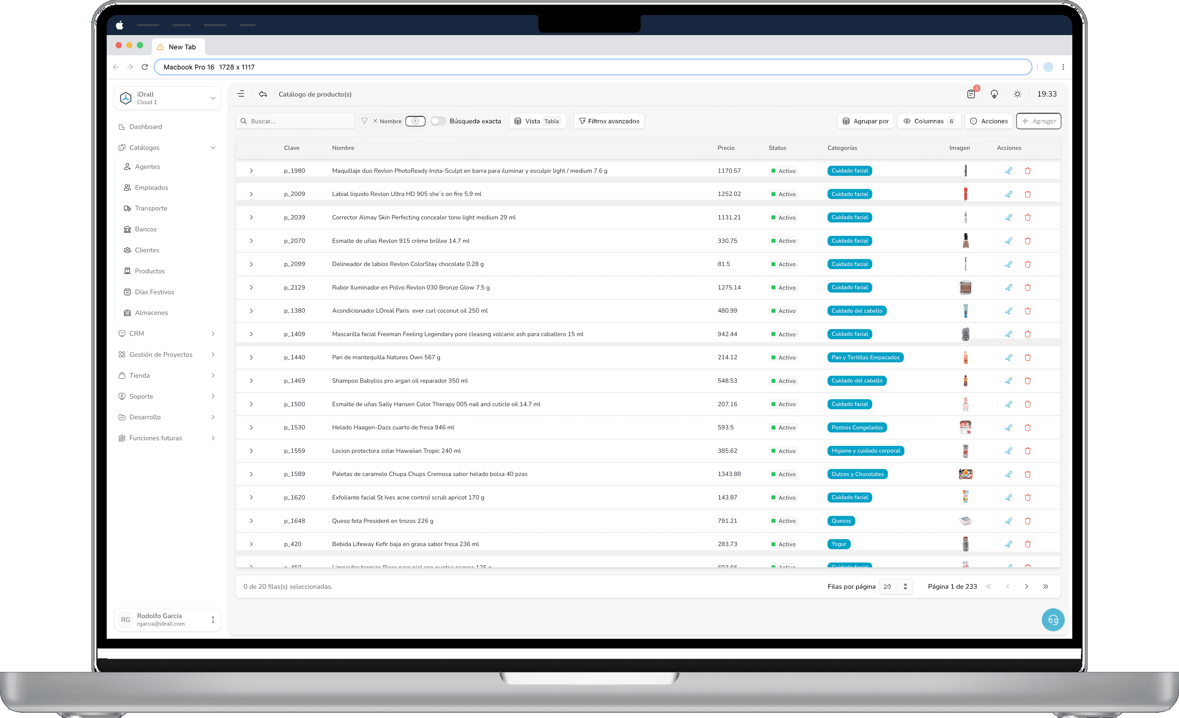 Base de datos iDrall